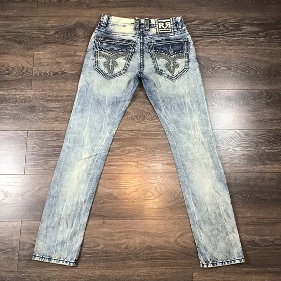 Rock Revival Jacoby Men's Attire Straight Denim Faded Jeans Size 32 NEW